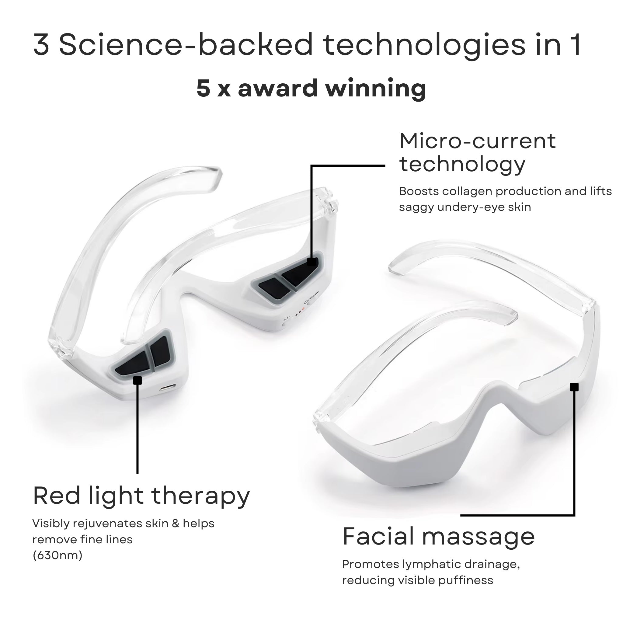 OloraLift™ Under-Eye Red Light Therapy Glass